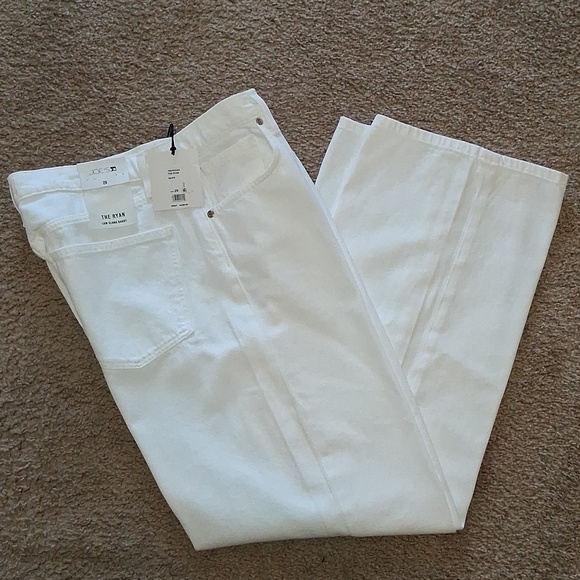 Joe's Jeans Denim - Joe's The Ryan Low Slung Denim Jeans White Wide Leg Women's Jeans